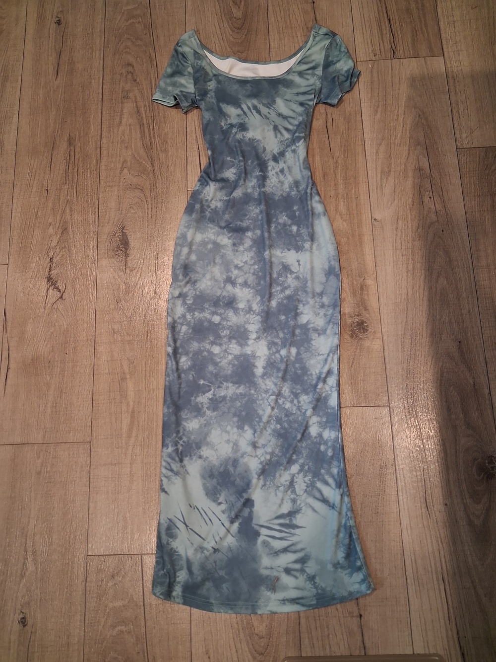 Blingfit Bodycon Maxi Dress XS | Bluish Green | Square Neck | Y2K Style